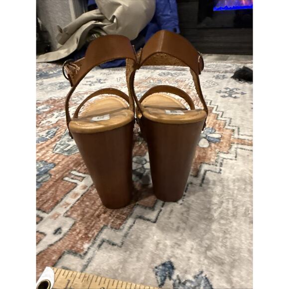 Steve Madden Luna Wooden Clog Ankle Strap Platform Y2K Heeled Sandals Size 8 - Picture 8 of 9